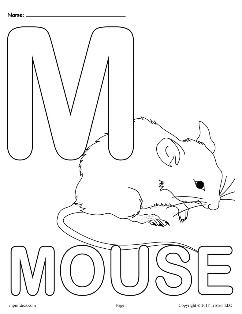 Letter m alphabet coloring pages