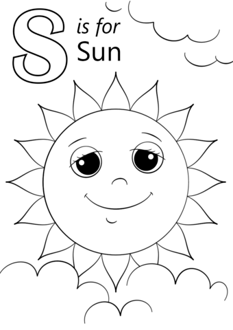 Letter s is for sun coloring page free printable coloring pages