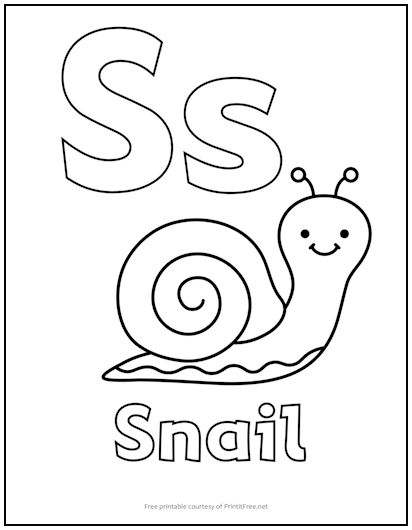 Alphabet S Coloring Page