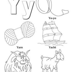 Letter y coloring pages printable for free download