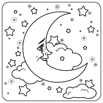 Moon coloring book for kids moon coloring pages by abdell hida