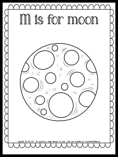 Moon coloring page free printable download â the art kit