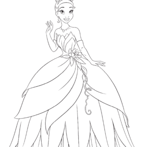 Tiana coloring pages printable for free download