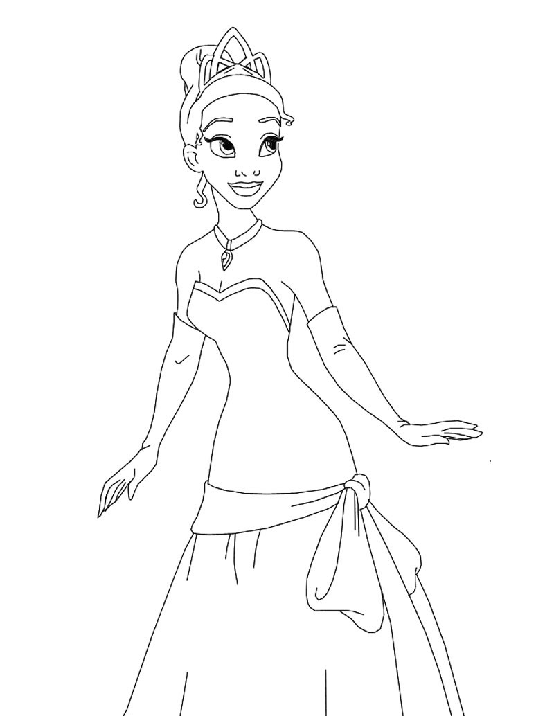 Tiana the princess coloring pages