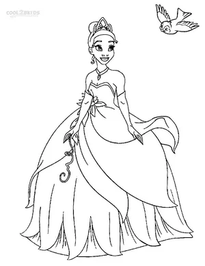 Princess tiana coloring pages
