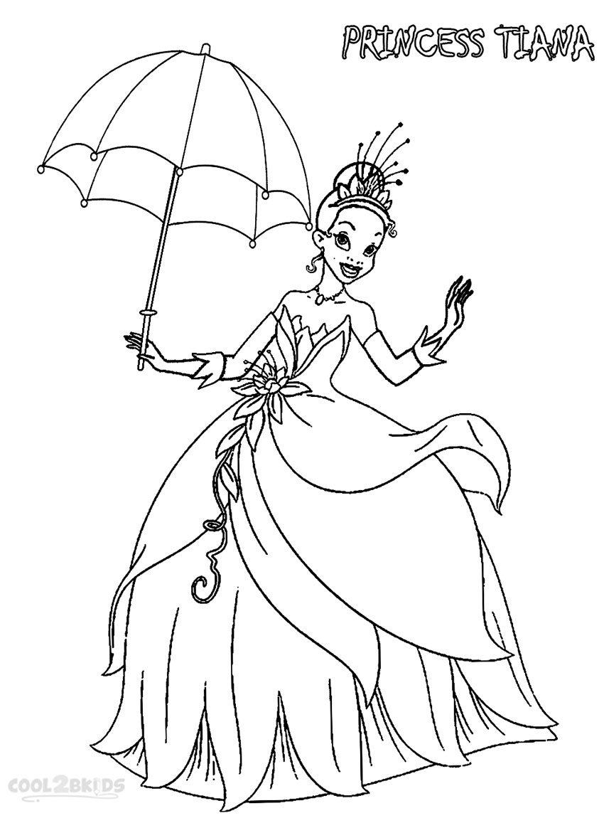 Coloring pages disney princess tiana coloring pages