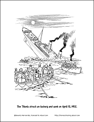 Free printable titanic worksheets and coloring pages