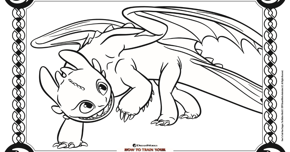 Toothless coloring page