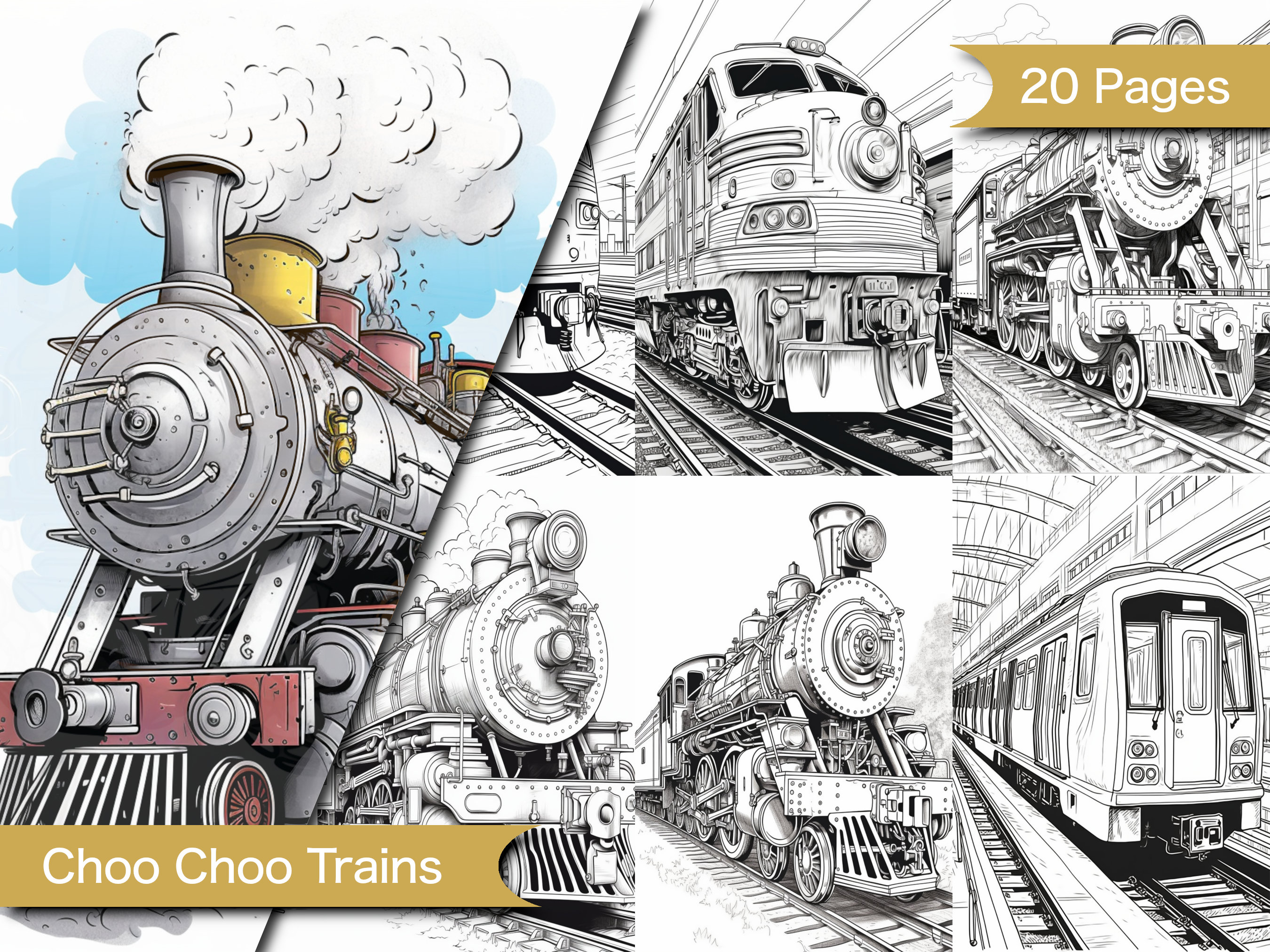 Train coloring pages choo choo train train printable train digital coloring pages train track coloring pages train printables instant download