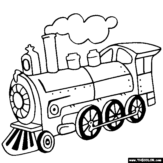 Train and locootive online coloring pages