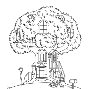 Treehouse coloring pages printable for free download