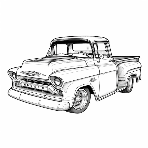 Premium ai image coloring pages of old trucks old truck coloring pages generative ai