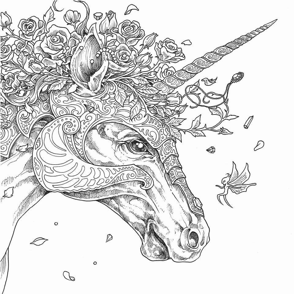 Unicorn coloring pages for adults