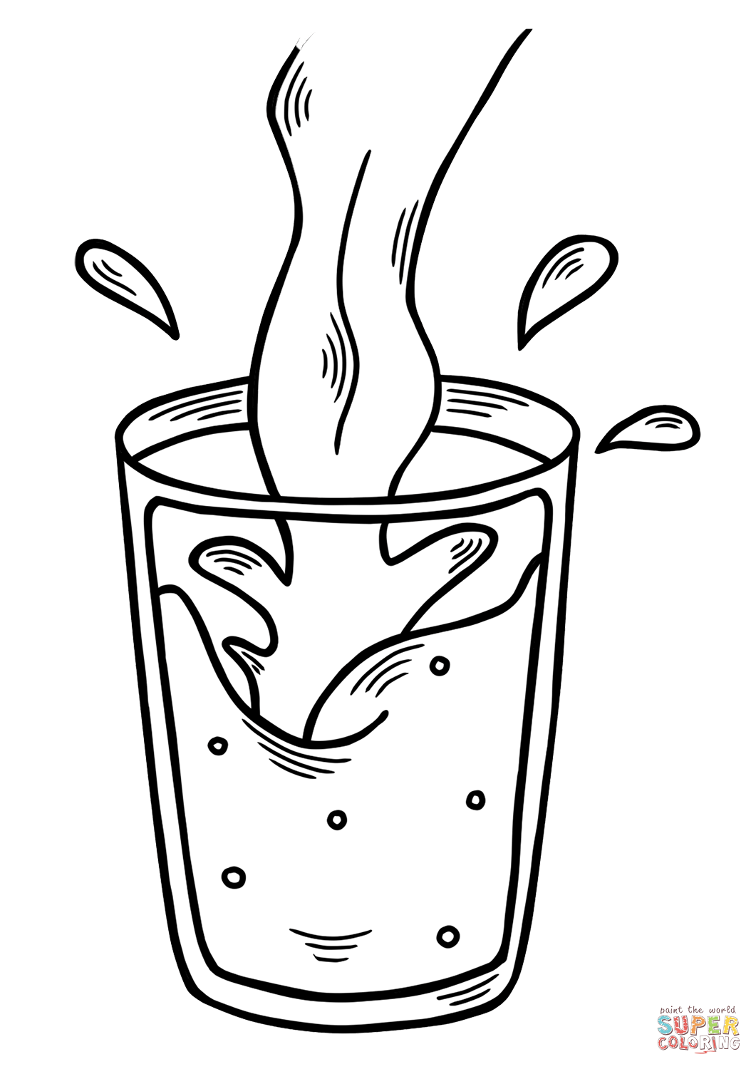 Glass of water coloring page free printable coloring pages