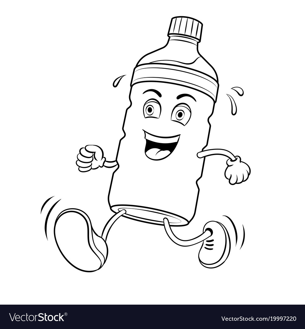 Run bottle of water coloring book royalty free vector image