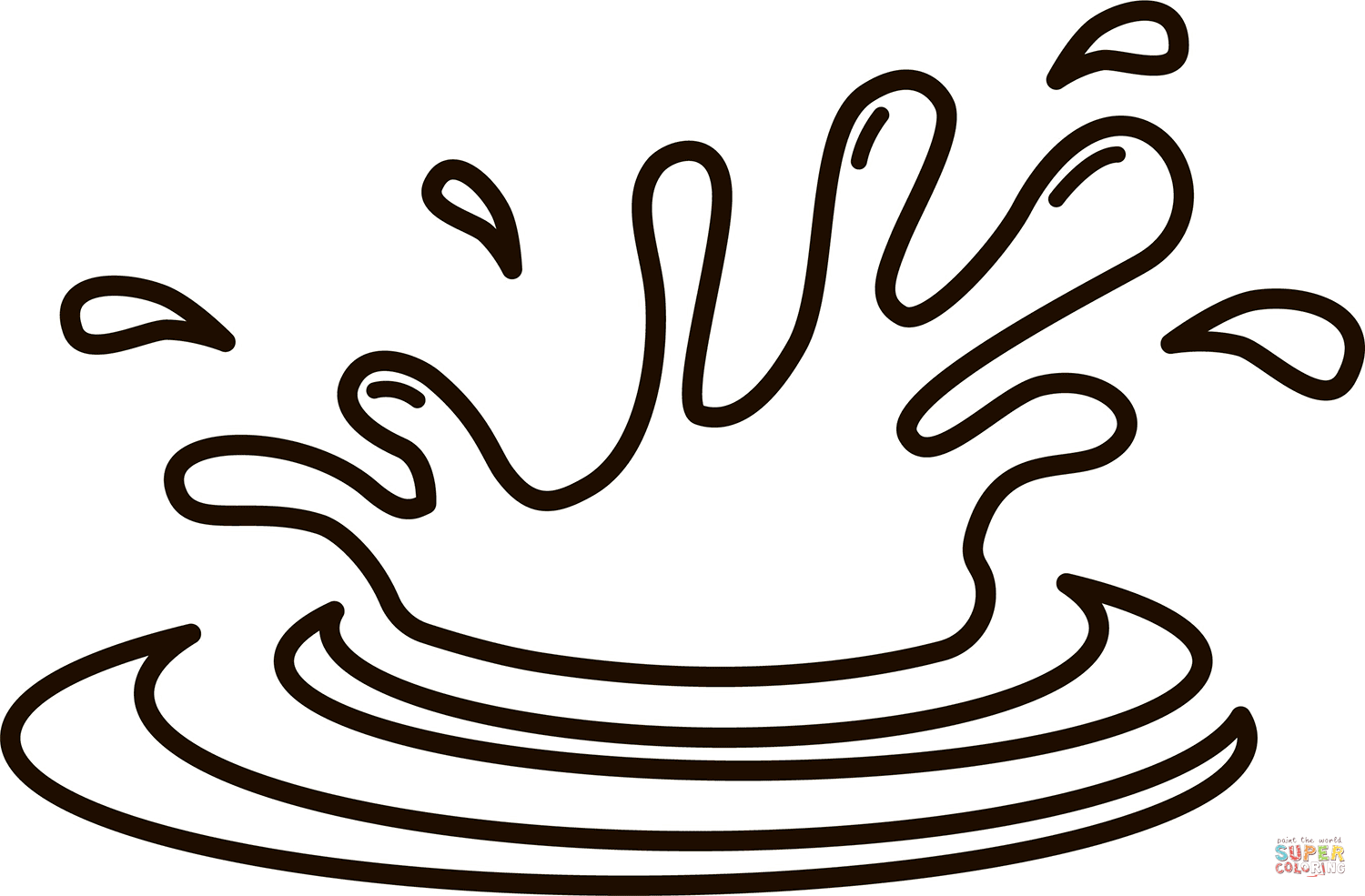 Water splash coloring page free printable coloring pages
