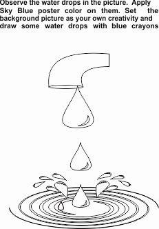 Water dropping coloring page printable