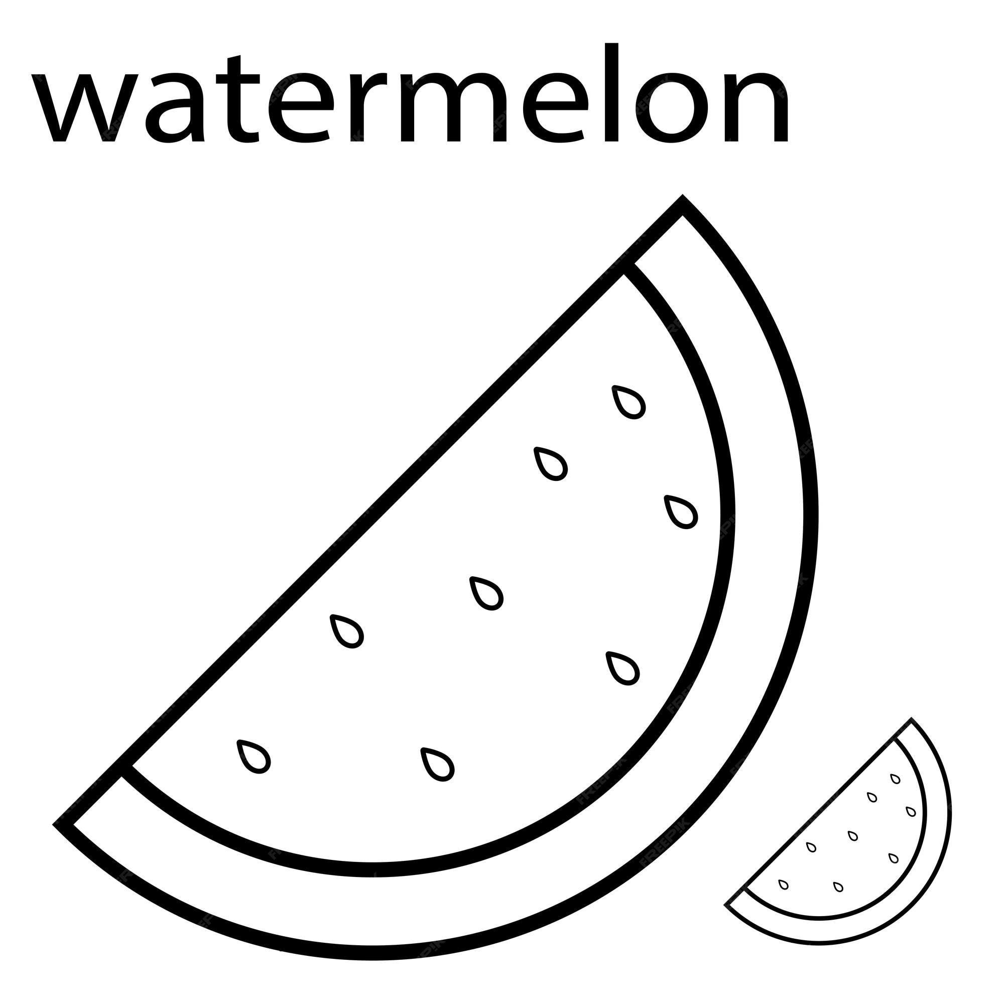 Premium vector coloring pages watermelon