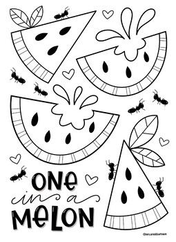 Watermelon coloring page tpt