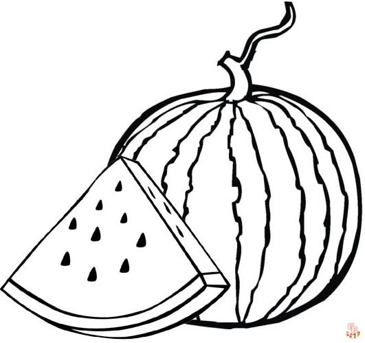Watermelon coloring pages printable
