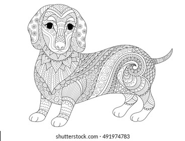 Dachshund coloring pages royalty