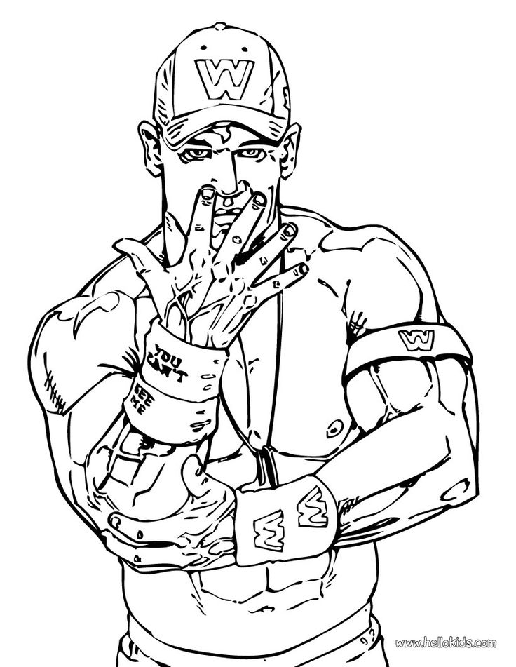 Wrestler john cena coloring page wwe coloring pages john cena sports coloring pages