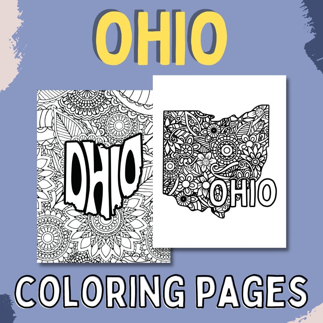 Ohio coloring pages state name floral mandala coloring sheet pdf pages