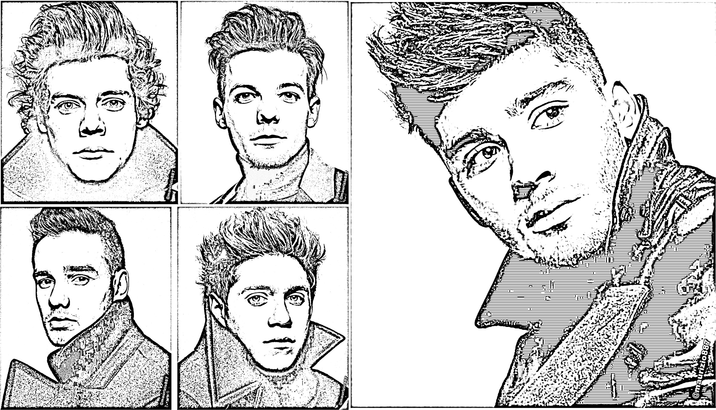 Image of one direction to print and color