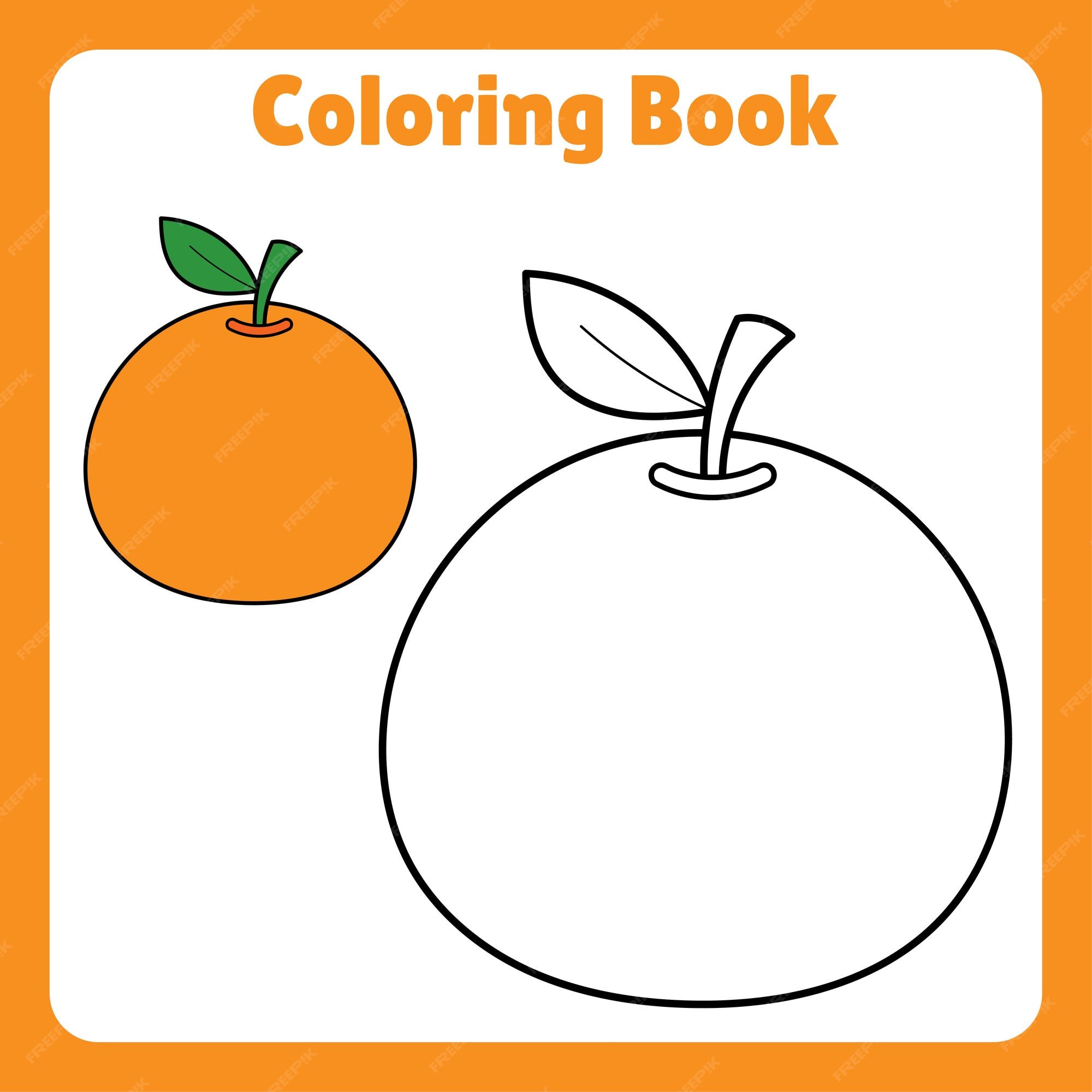 Premium vector orange coloring book for kids