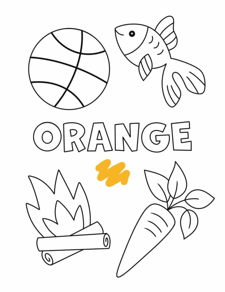 Orange color activities and worksheets for preschool â the hollydog blog