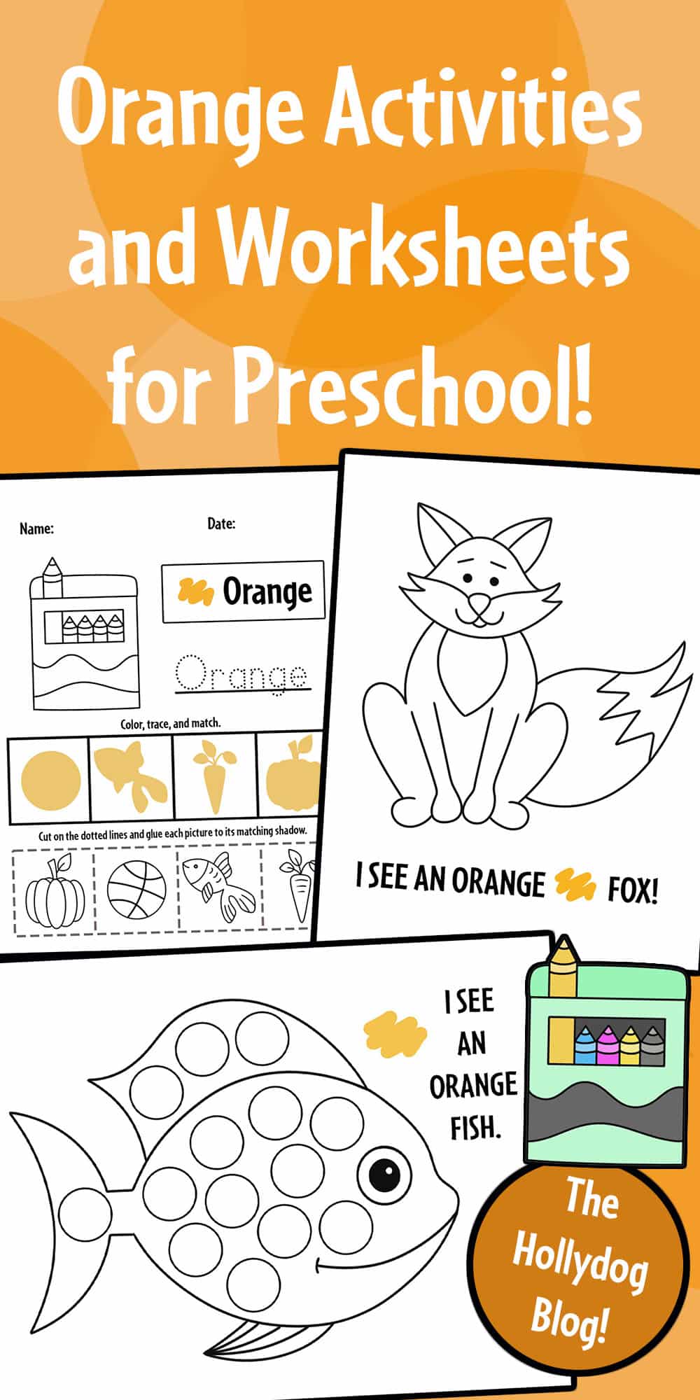 Orange color activities and worksheets for preschool â the hollydog blog