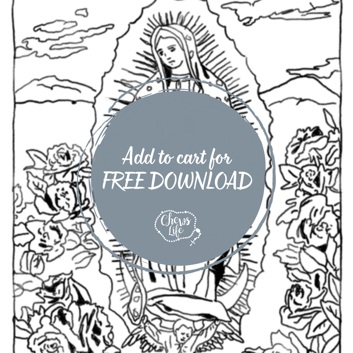 Our lady of guadalupe coloring page chews life