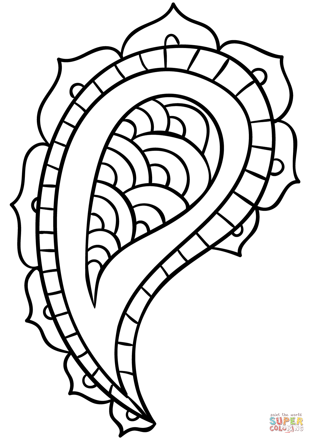 Paisley coloring page free printable coloring pages