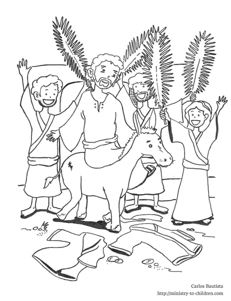 Palm sunday coloring page