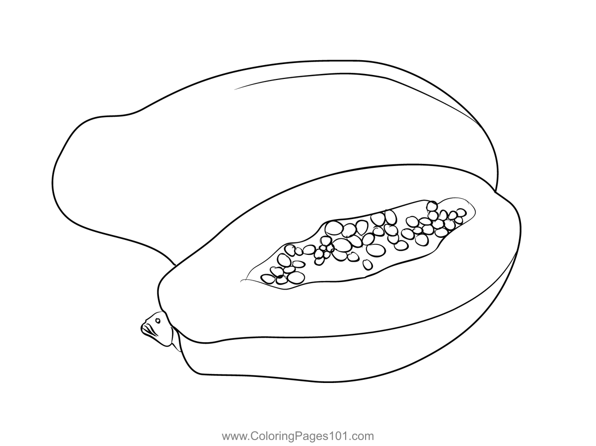Papayas coloring page for kids