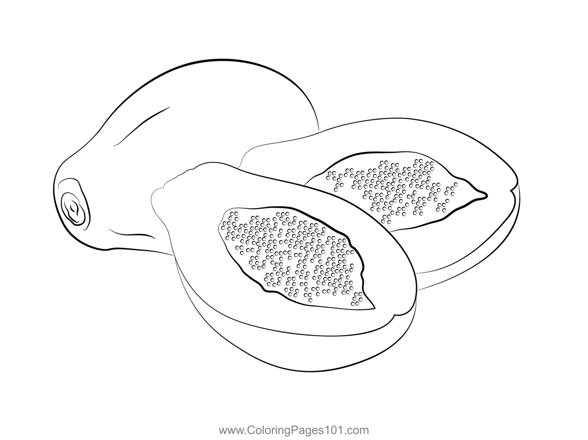 Papaya coloring page for kids