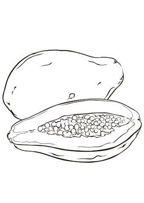 Coloring pages ripe papaya coloring page