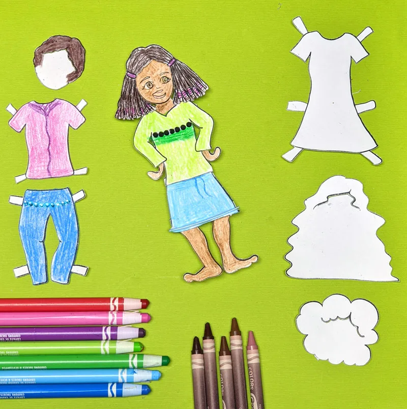 Paper doll coloring pages