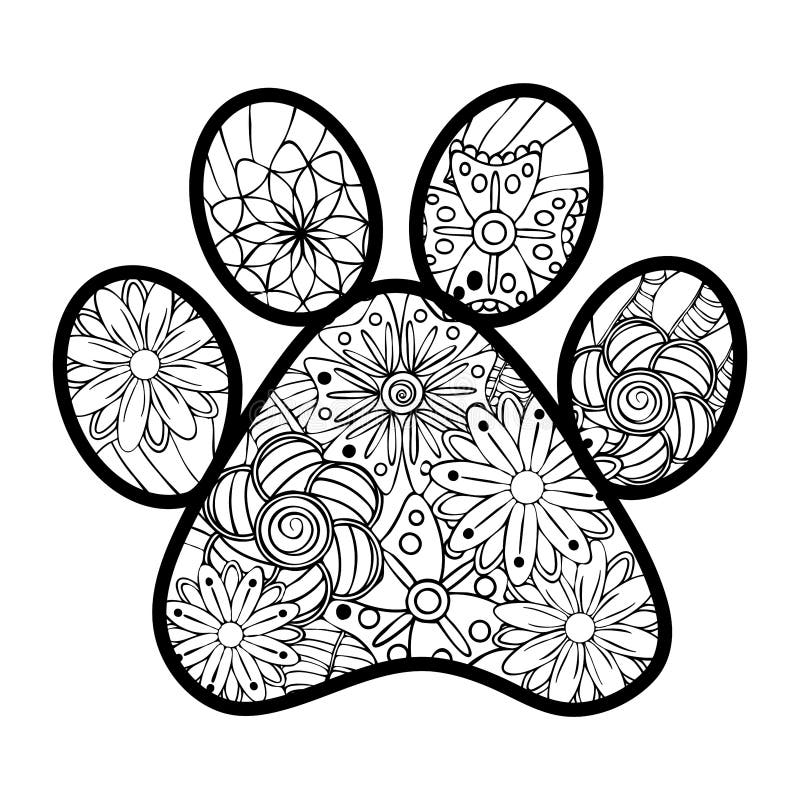 Paw print coloring stock illustrations â paw print coloring stock illustrations vectors clipart