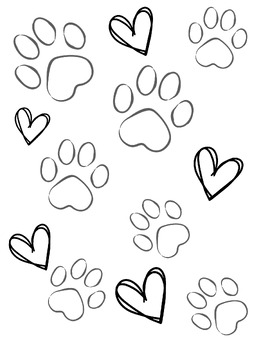 Paw print coloring sheet by jayden bennett