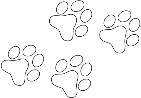 Dog paw prints coloring page free printable coloring pages