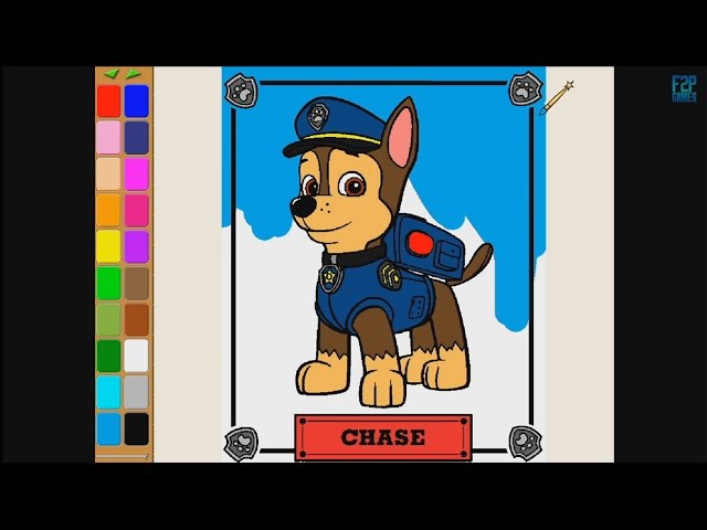Paw patrol chase coloring pages for kids coloring gaes â paw patrol coloring book part