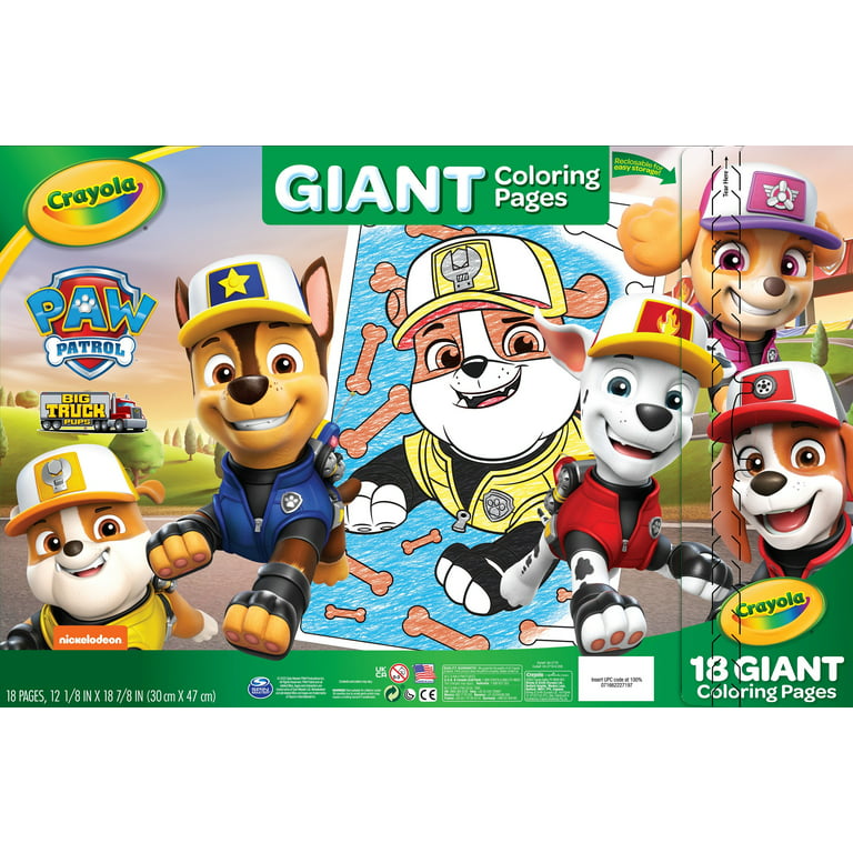 Crayola paw patrol giant coloring book pages coloring pages gifts for kids ages