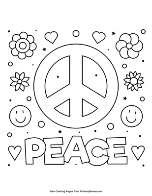 Peace coloring page â free printable pdf from