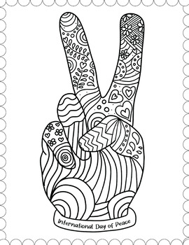 Peace day coloring page international day of peace kindergarten st nd rd