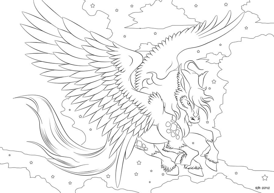 Pegasus coloring in page by darkly
