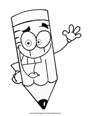 Smiling pencil coloring page â free printable pdf from