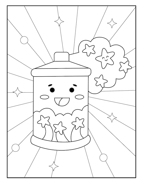 Premium vector kawaii perfume bottle coloring page