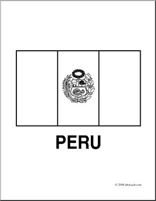 Clip art flags peru coloring page i