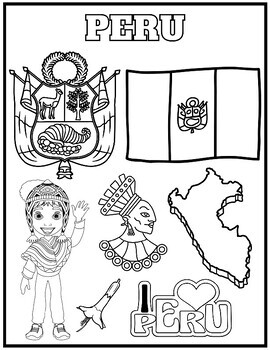 Peru word search and coloring page hispanic heritage month activity by qetsy